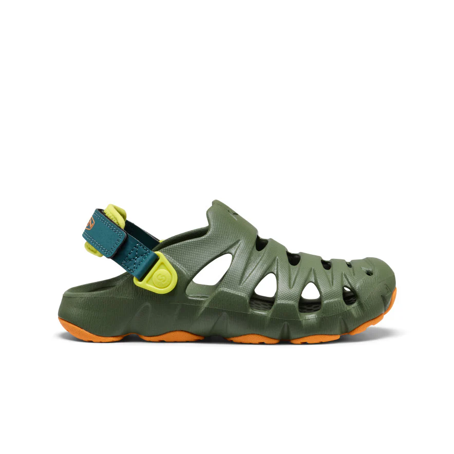 HyperFLT Clog für große Kids | Bronze Green/Orange Peel