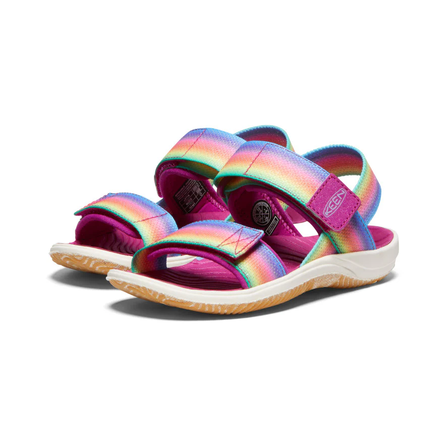 Elle Riemchensandale für jüngere Kinder | Rainbow/Festival Fuchsia - Image 2