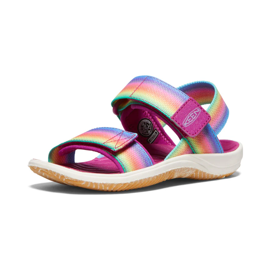 Elle Riemchensandale für jüngere Kinder | Rainbow/Festival Fuchsia - Image 3