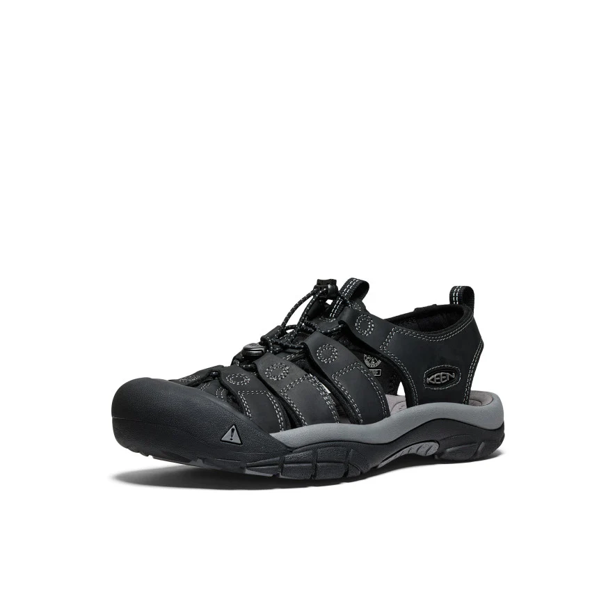 Newport Leder Sandale für Herren | Black/Steel Grey - Image 3