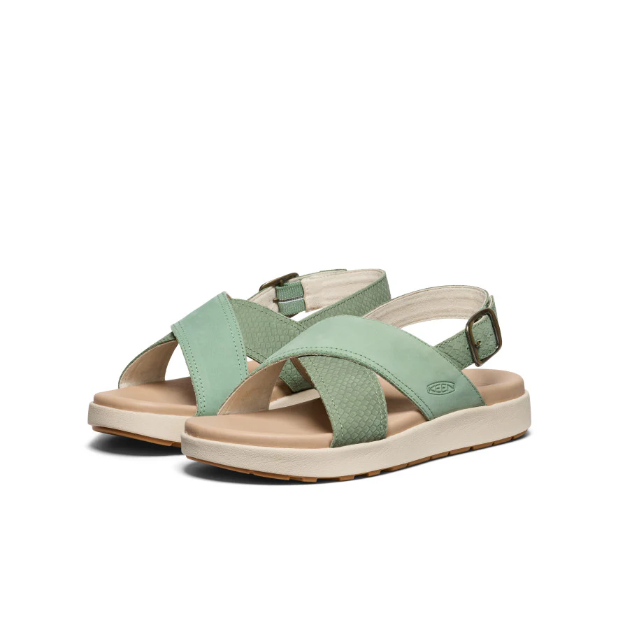 Elle Luxe Sandale mit überkreuzten Riemchen für Damen | Granite Green/Granite Green - Image 2