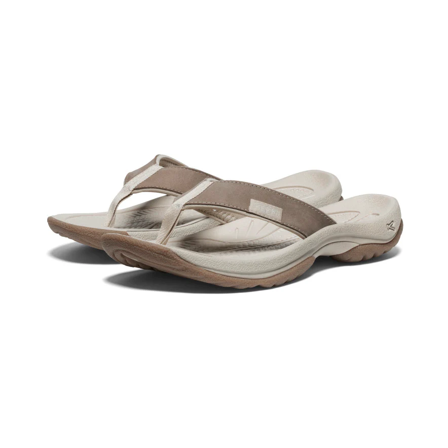 Kona Leder Flip-Flop für Damen  |  Brindle/Silver Birch - Image 2